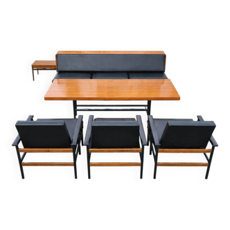 Retro sofa, armchairs & table, 1960s, “Belmondo”, Czechoslovakia