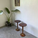 Pair of art deco oak side tables