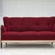 1950s, Danish 3-seater sofa, original red/beige furniture wool.