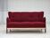 1950s, Danish 3-seater sofa, original red/beige furniture wool.