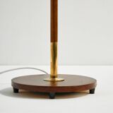 Teak and brass floor lamp