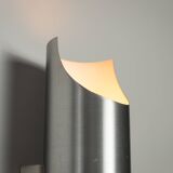 Set of three aluminium cylindrical wall lamps
