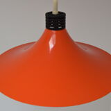 Mid-century Orange Lacquered Metal Pendant,circa 1980's.