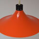Mid-century Orange Lacquered Metal Pendant,circa 1980's.