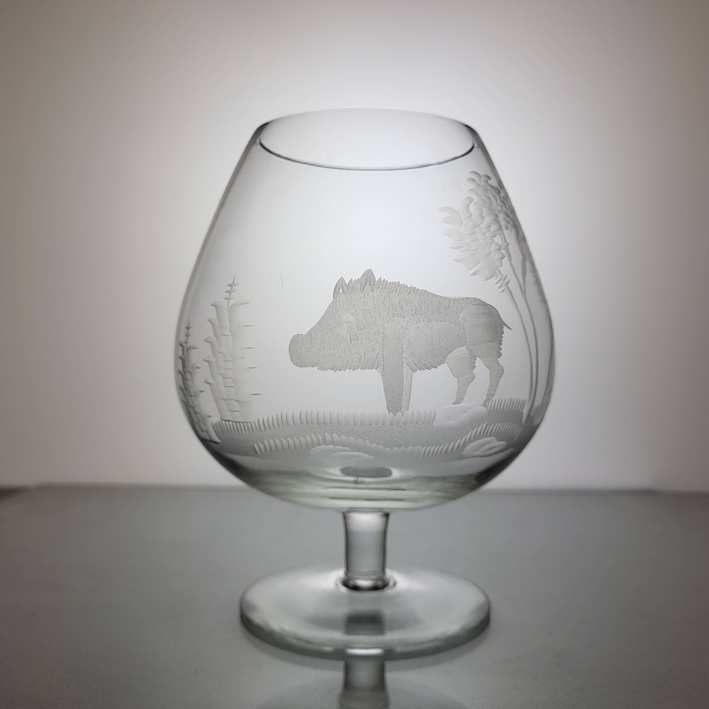 6 crystal cognac glasses