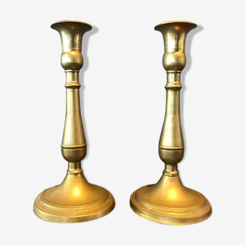 Pair of brass candlesticks