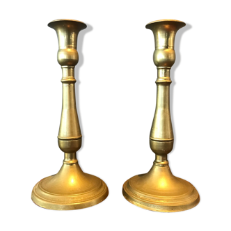 Pair of brass candlesticks