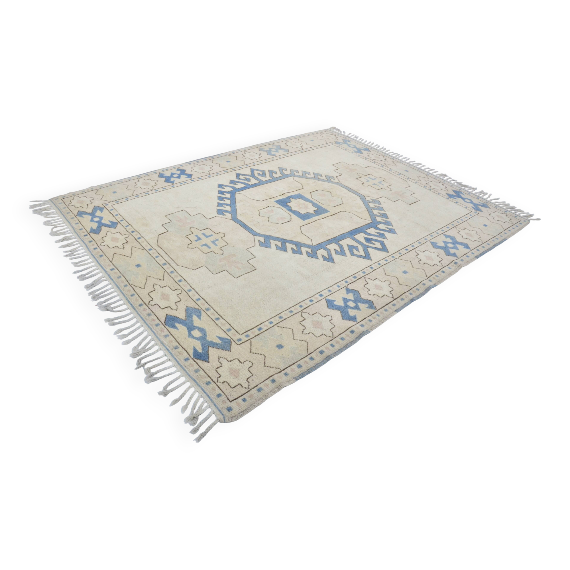 Neutral Bohemian Oushak Rug sku 3599