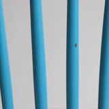 Pair of vintage Scandinavian Windsor chairs with blue bars