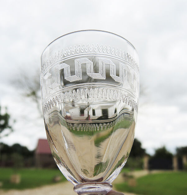 9 old port glass art deco style glass