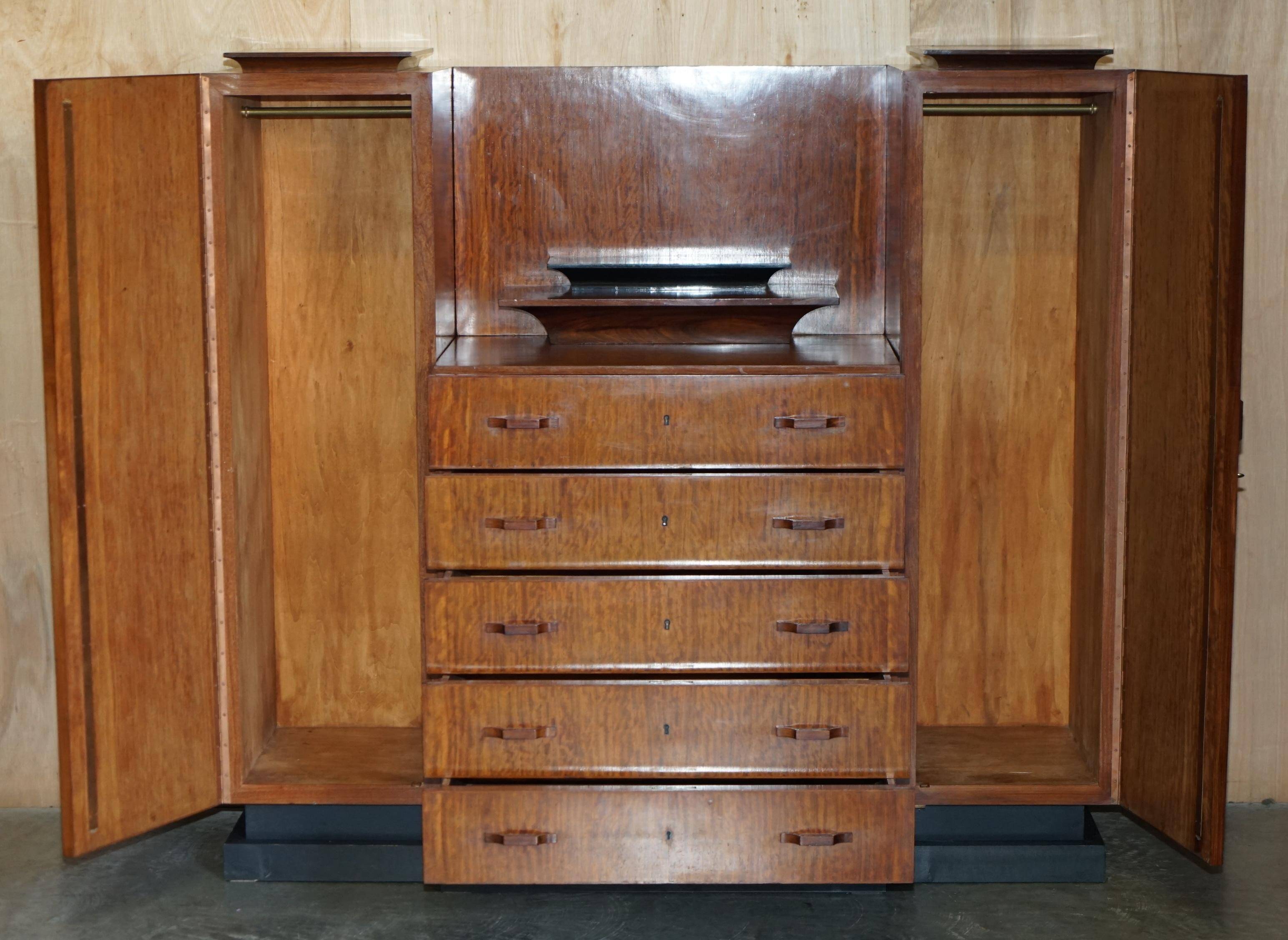 Art Deco Double Wardrobe Chest of Drawers 1920