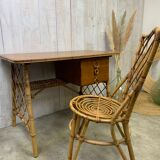 Louis Sognot rattan desk