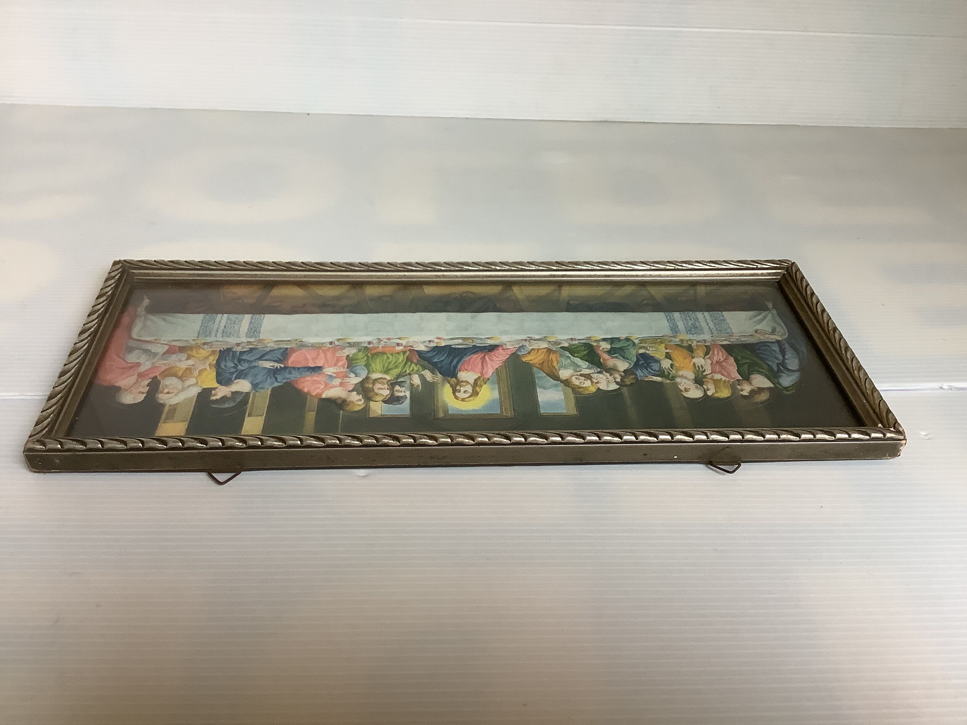 Ancient religious setting of the Last Supper with Jesus Christ and the 12 apostles