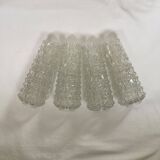 Set of four vintage pressed glass tulips dimensions: height -20cm- diameter -5.5cm-