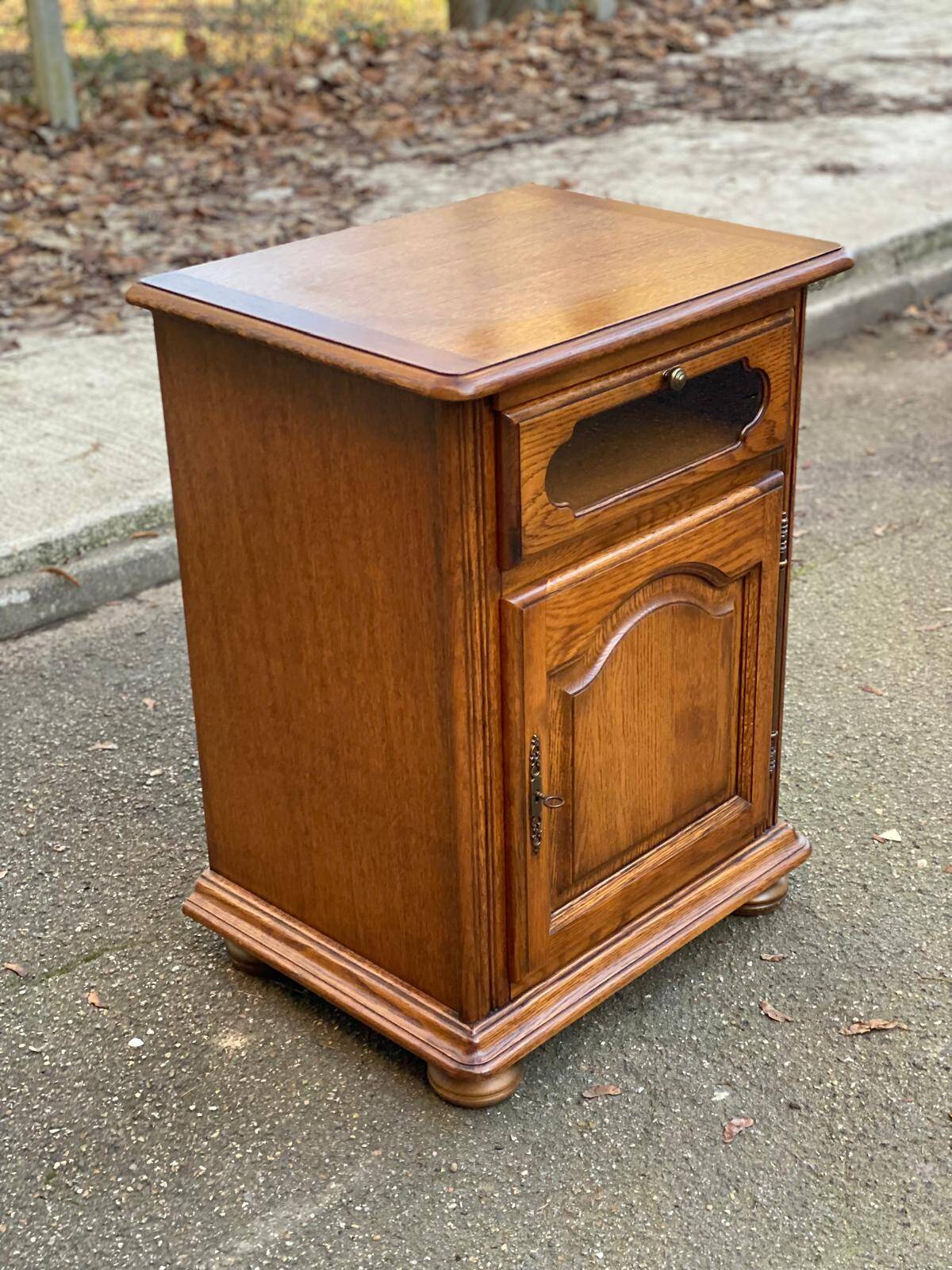 Louis XIV solid oak commode confiturier from the 20th century, 63x50cm.