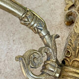 Pair of antique wall sconces in bronze - Louis XVI style / Saying