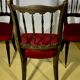 4 CHAIRS Napoleon III, black lacquered, seats Red Velvet
