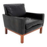 Scandinavian leather armchair, Sweden, 1960