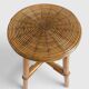 Vintage Rattan and Bamboo Accent Side Table / Stool, Spain, 1970s