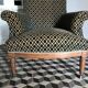 Vintage armchairs and rests feet