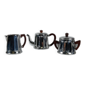 Set à café vintage en métal chromé et bakélite, années 1940/50