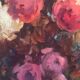 Large bouquet of roses, oil on wood panel, signed
