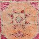 Tapis de couloir vintage à motif étoilé rouge et rose, 98 x 285 cm