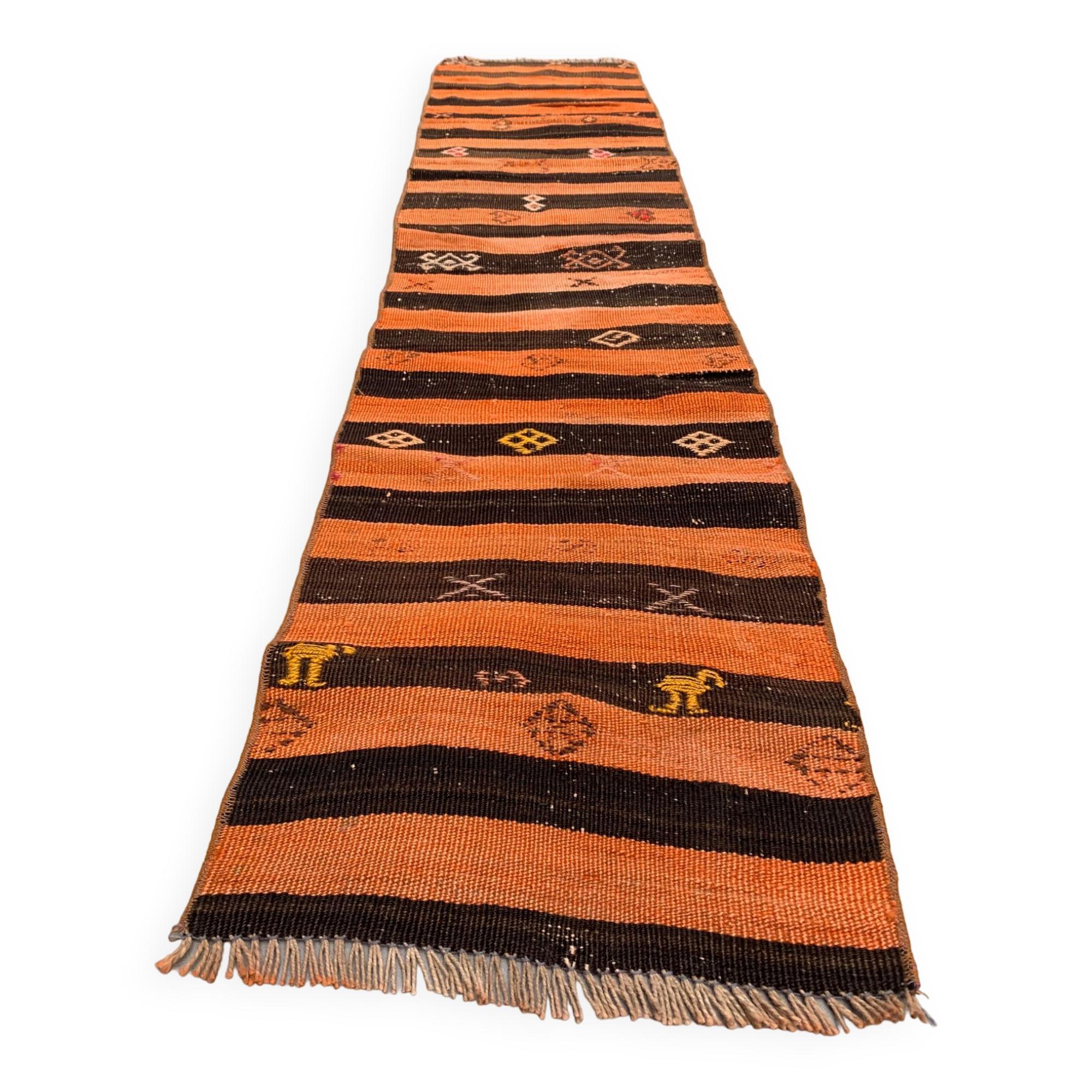 Old Turkish narrow Kilim Runner 184x39 cm shabby chic, vintage kelim