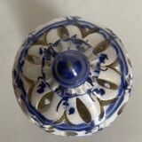Bougeoir sculpté bleu