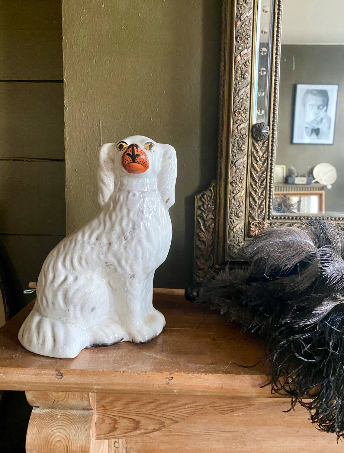Pair of ceramic Staffordshire dogs late 19th century
