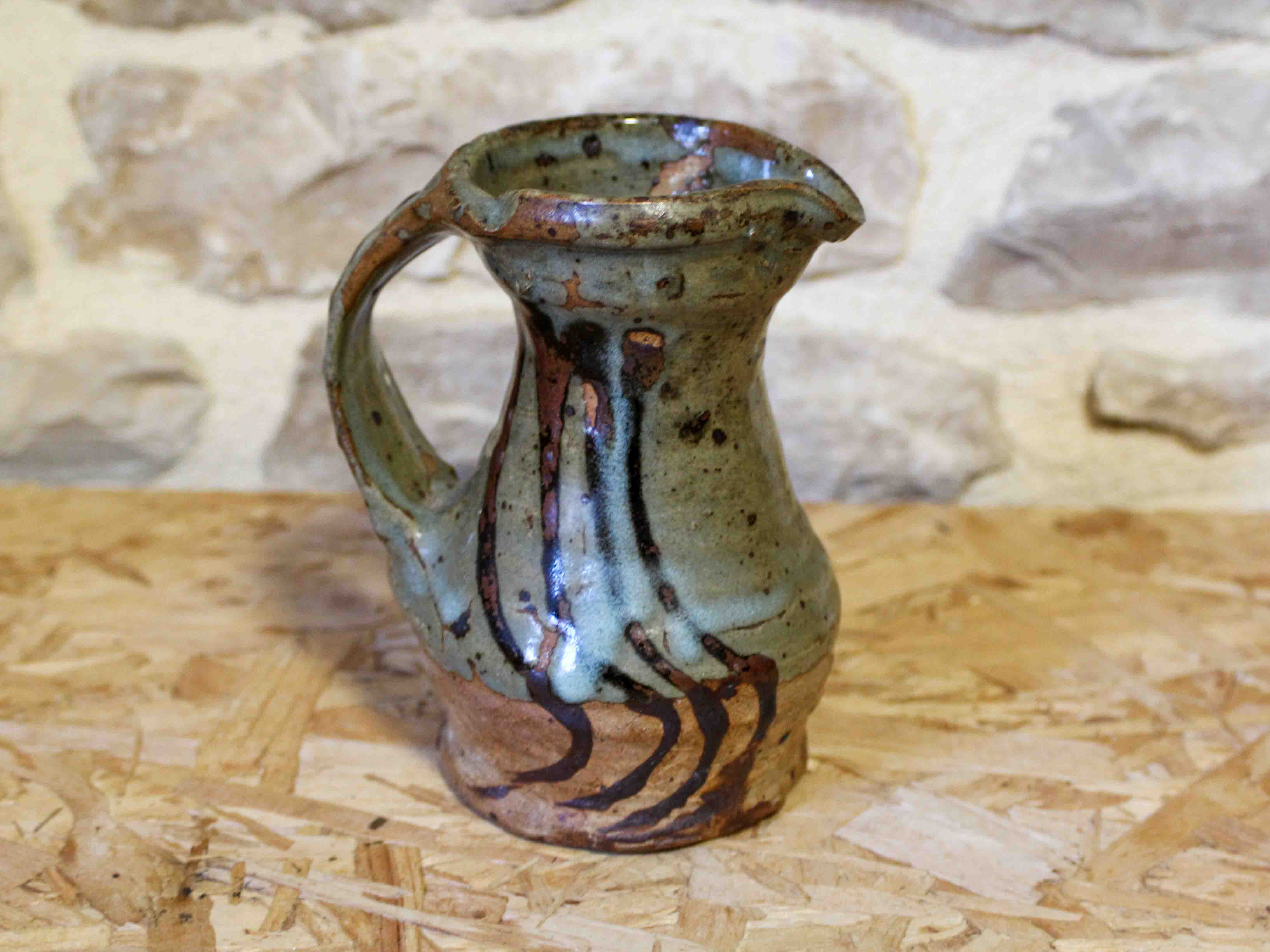 Glazed stoneware jug attributed to Anne Kjaersgaard.