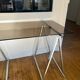 Smoked glass and chrome metal desk by Milo Baughman for Rochebobois