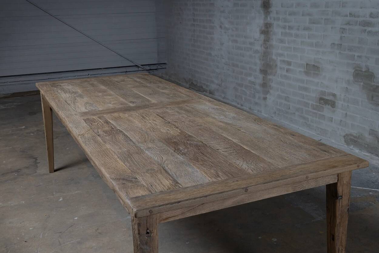 French style solid oak farmhouse table - 300 cm length