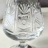 Lot 6 x verres à cognac en cristal de bohème taillé