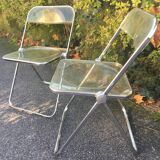 Pair of chairs Plia by Giancarlo Piretti edited by Anonima Castelli 1970