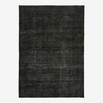 Hand-knotted persian overdyed 1970s 291 cm x 400 cm black wool carpet