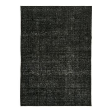 Hand-knotted persian overdyed 1970s 291 cm x 400 cm black wool carpet