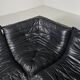 Togo black leather sofa, original, Michel Ducaroy, Ligne Roset, 1980