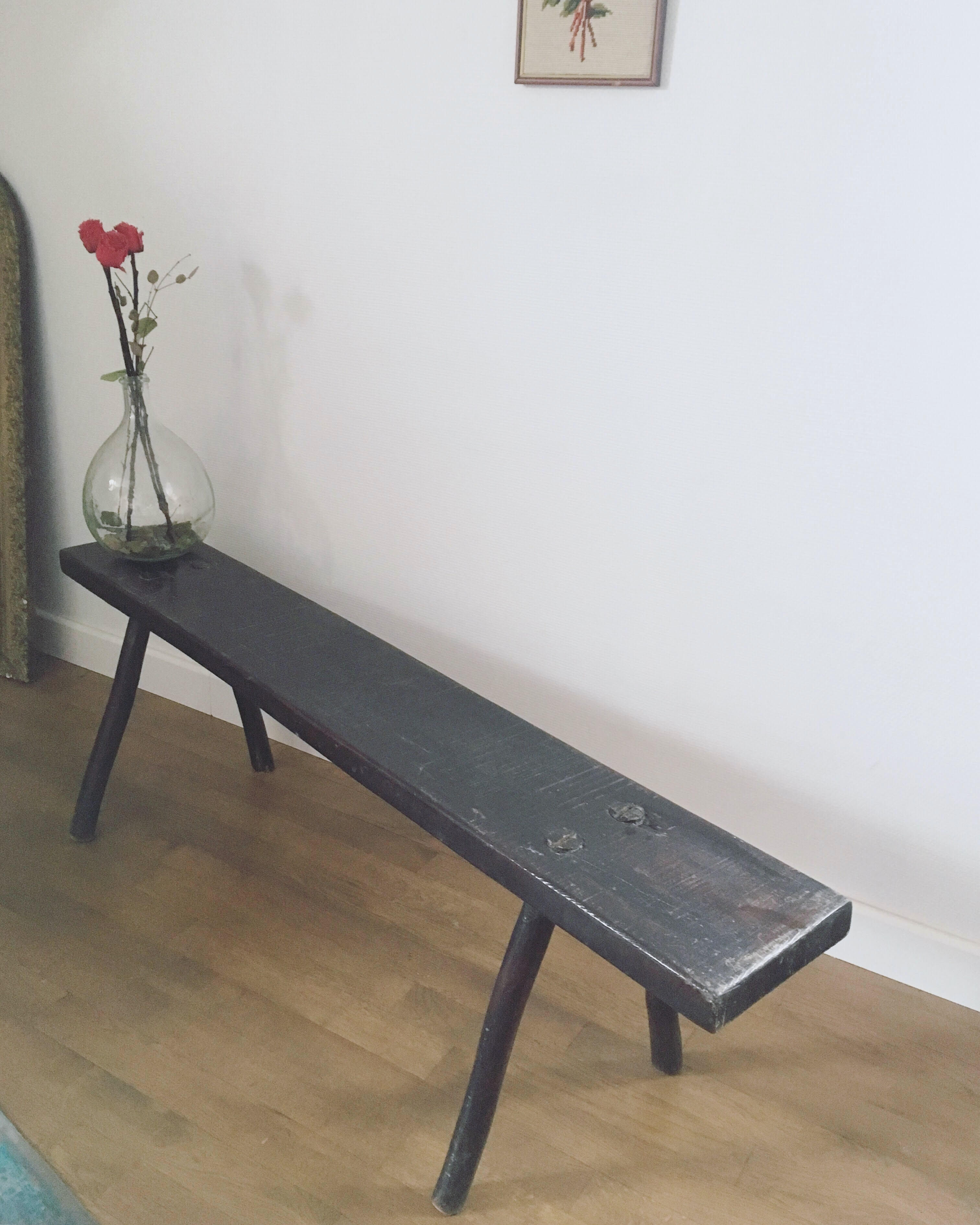 Wooden brutalist bench/old farm bench