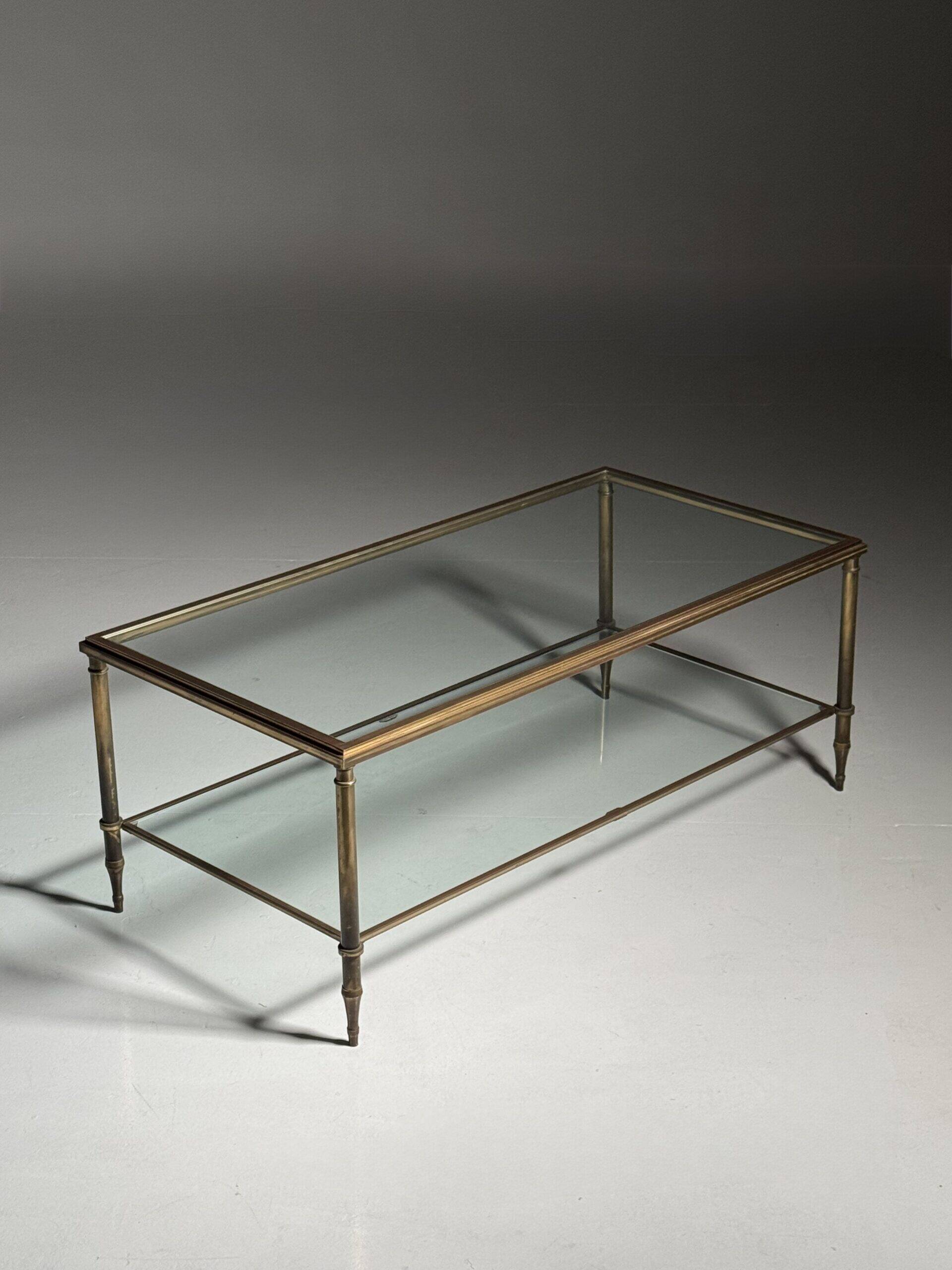 Mid-century glass coffee table