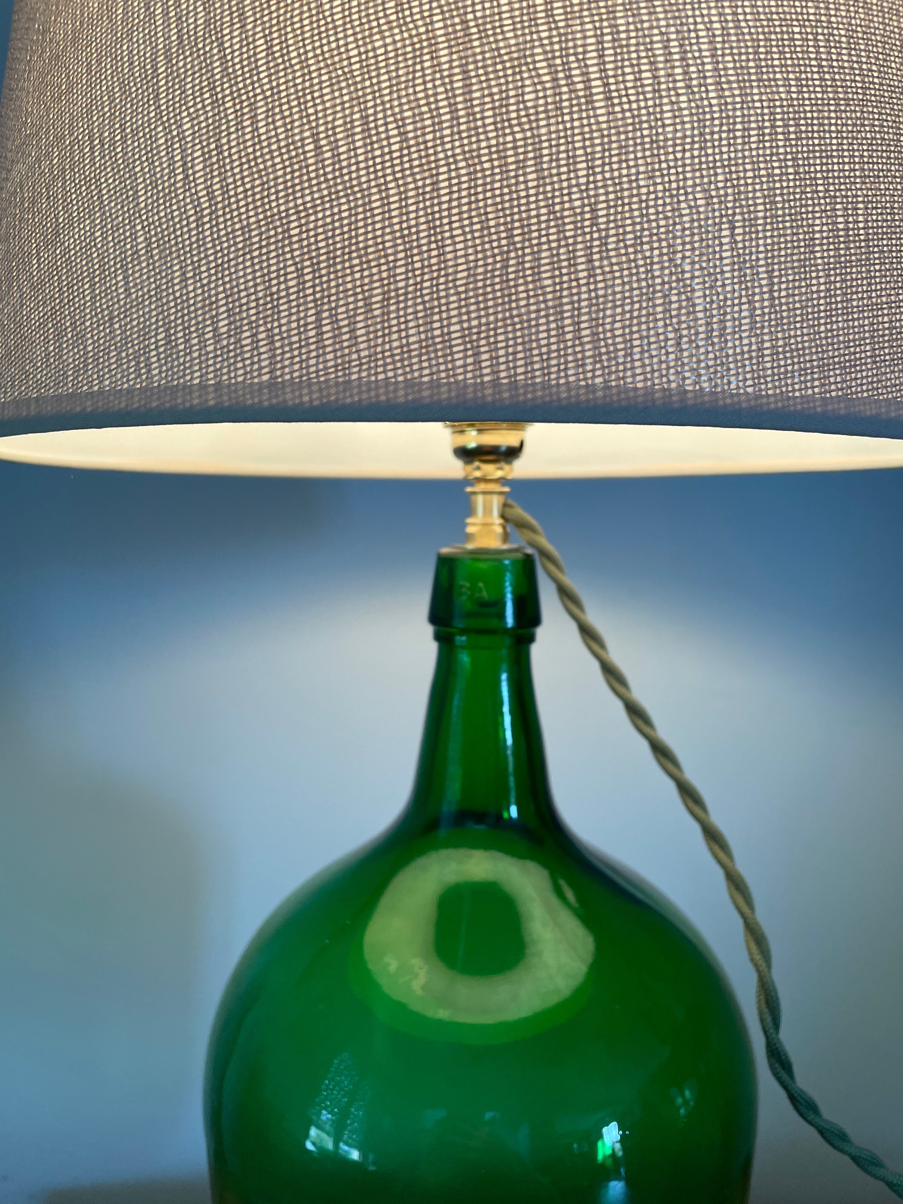 Lady Jeanne green table lamp electrified to nine