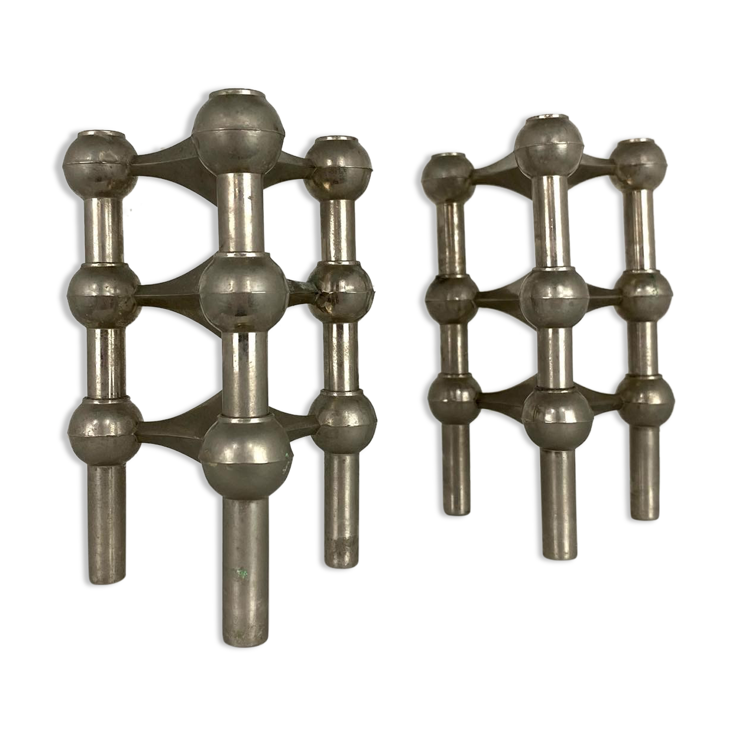 Nagel - suite of 6 "stoff" candle holders