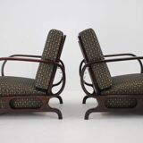 1930s Pair of Restored Art Deco Adjustable Armchairs, Czechoslovakia