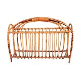 Wicker newspaper rack, Scandinavian style, Denmark, 1970s