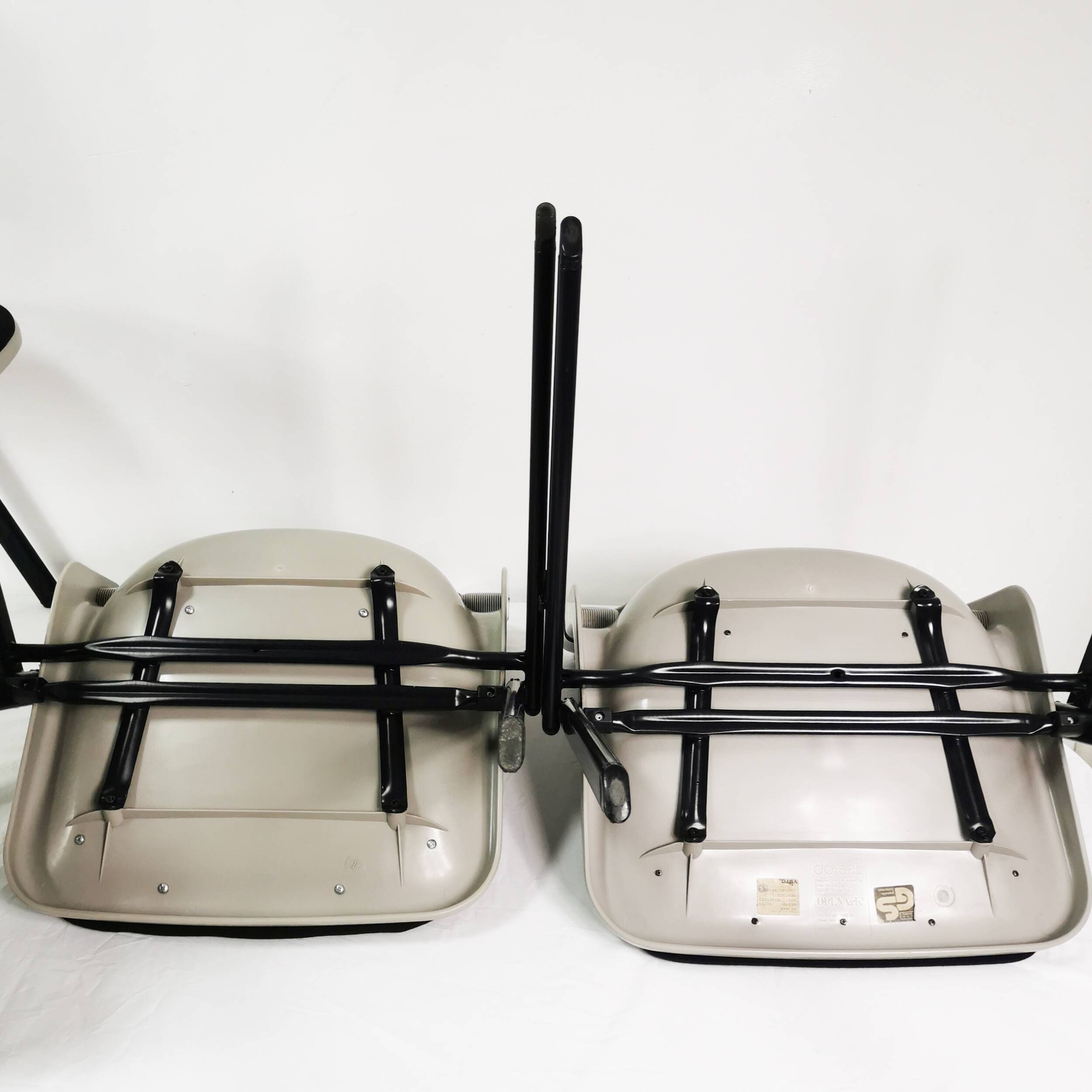 Space age chairs, Vitra Dorsal, designed by G.Piretti & E. Ambas, Italy