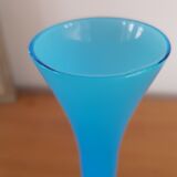 Vase verre bleu