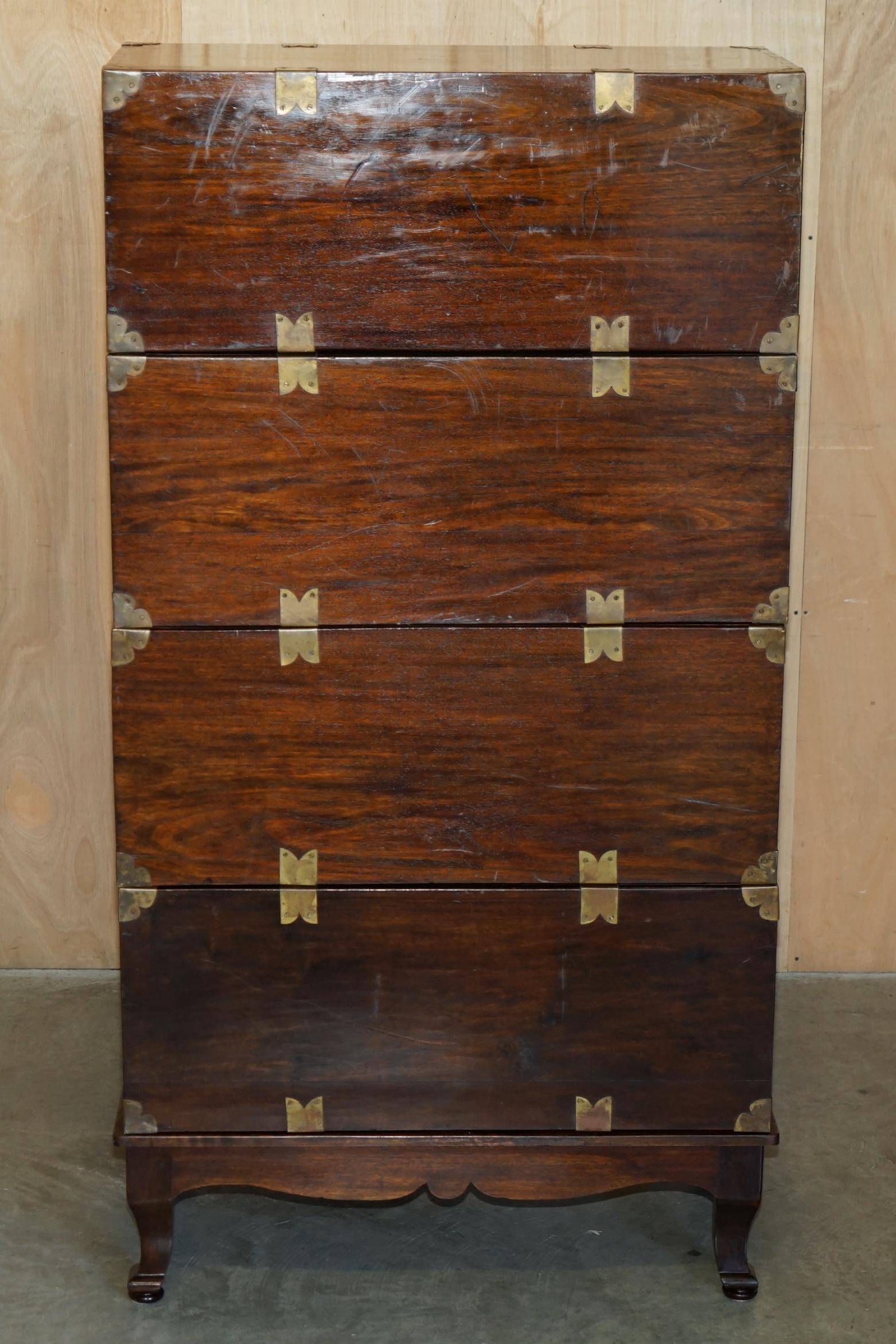 Four stackable Chinese campaign chests, circa 1880.
