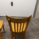 Pair of chairs bistro Baumann 1970s honey color