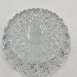 Cendrier rond en verre moulé en relief