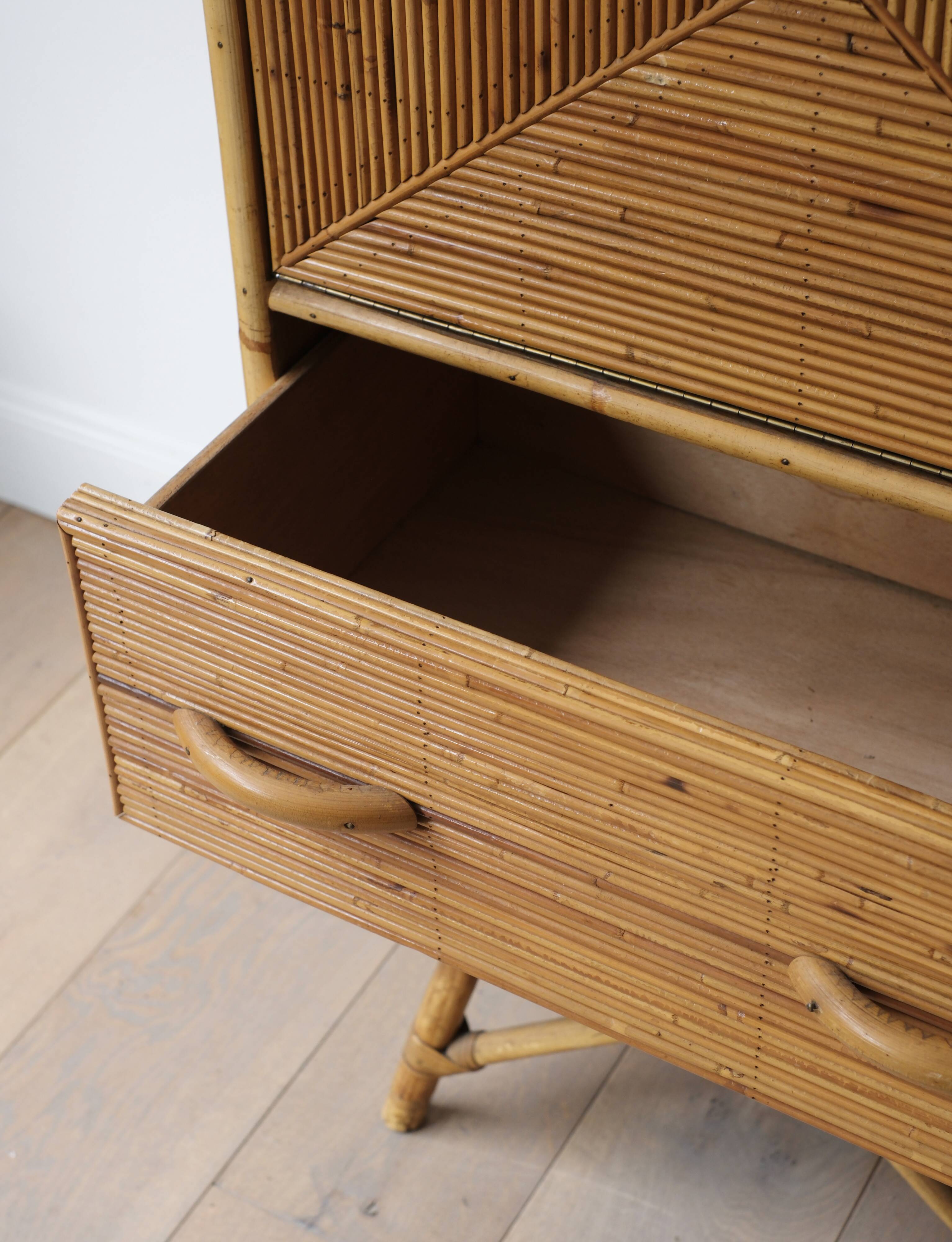 Vintage rattan secretary